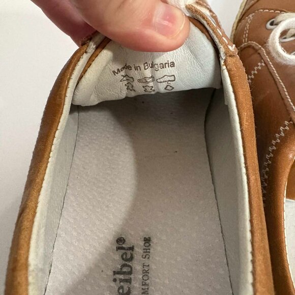 Josef Seibel Leather Sneakers – Tan Lace-Up – Made in Bulgaria Size 38 (7) - Picture 2 of 7